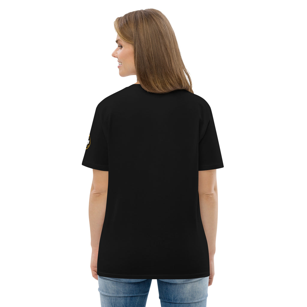 Back view of the black WMF XIII Stronger United Crest Tee