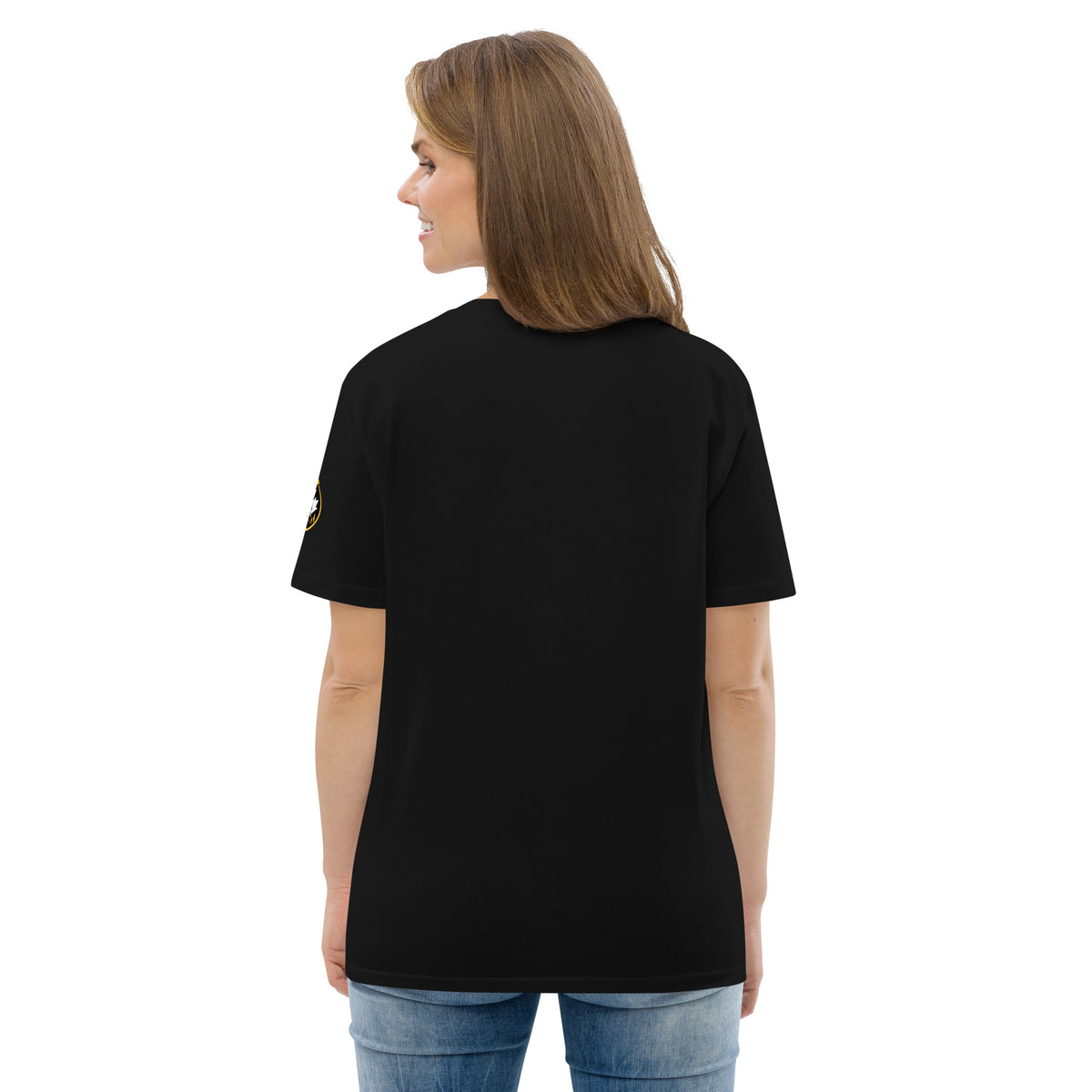 Back view of the black WMF XIII Stronger United Crest Tee